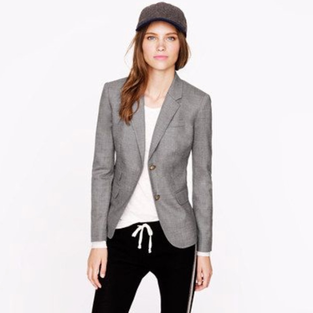 J. Crew Schoolboy Blazer In Wool Flannel In Grey
